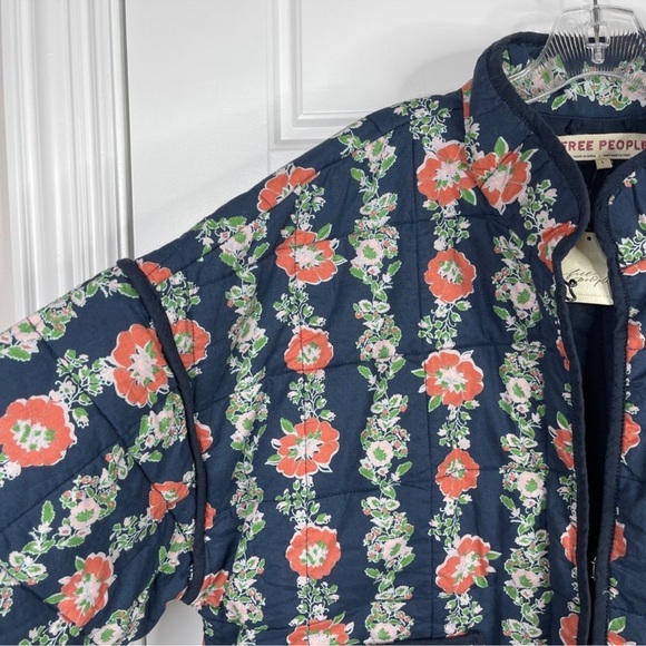 FREE PEOPLE Chloe Jacket NEW Dusk Combo Blue Floral NEW With Tag Size L - Picture 5 of 14